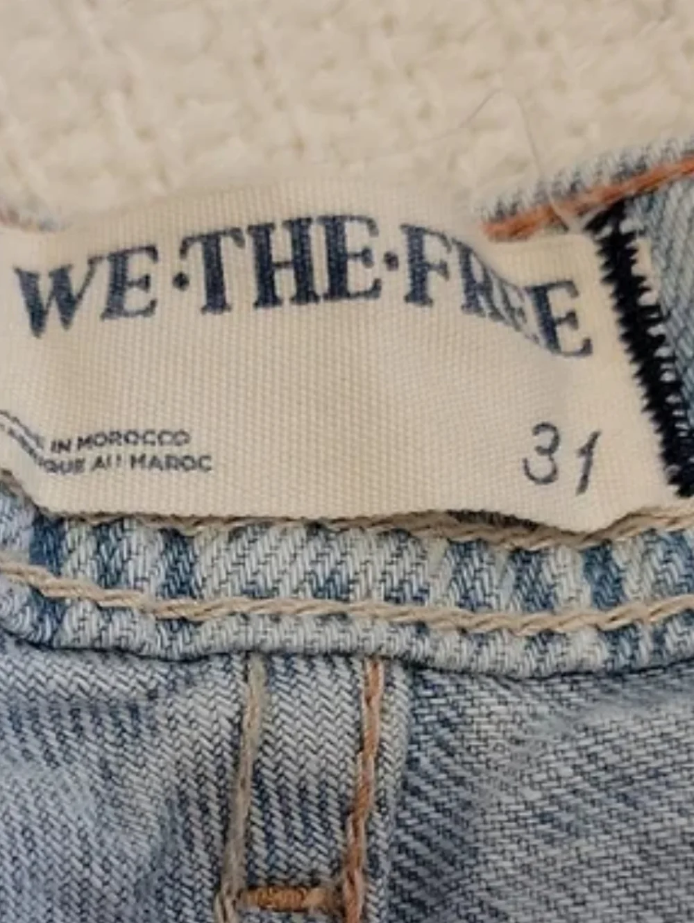 We The Free 31 Good Luck Stripe Barrel Jeans Mid NWT Paint Splatter Jeans - Picture 13 of 14